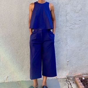 ASOS Blue A-Line Sleeveless Crop Top